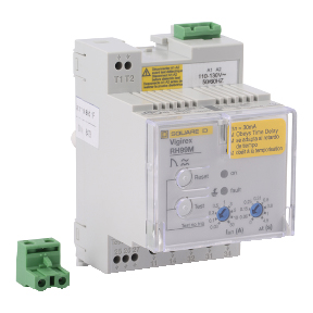 Schneider Electric Ground Fault Relay; 12 - 24VAC / 110 - 130VAC / 220 - 240VAC; 0.03 - 30A Max. Sensitivity; UL 1053